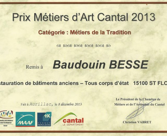 Prix Métier d'Art 2013